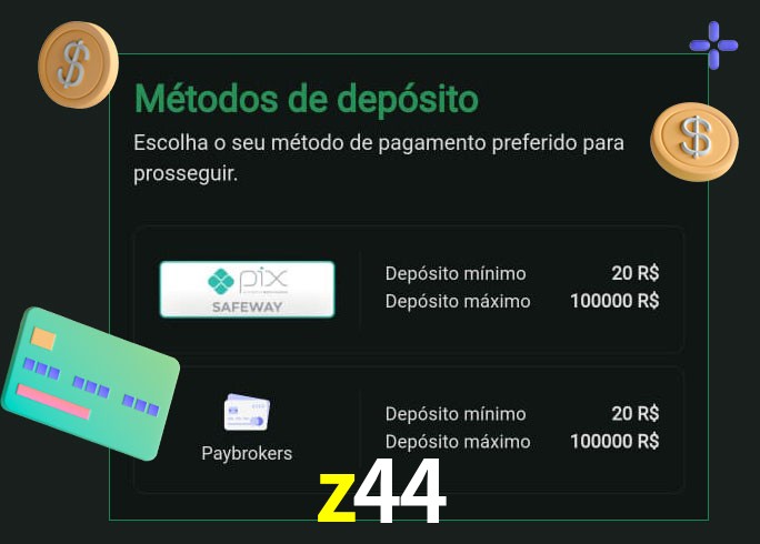 O cassino z44 oferece uma grande variedade de métodos de pagamento
